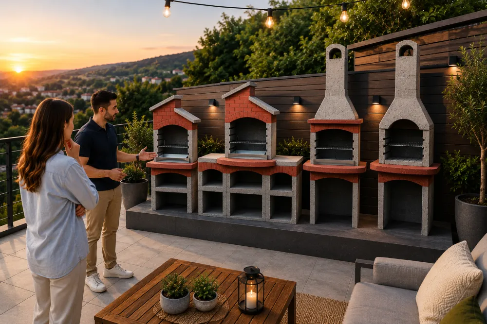 Teras barbekü modelleri — davlumbazlı teras beton barbekü, Ankara Barbekü