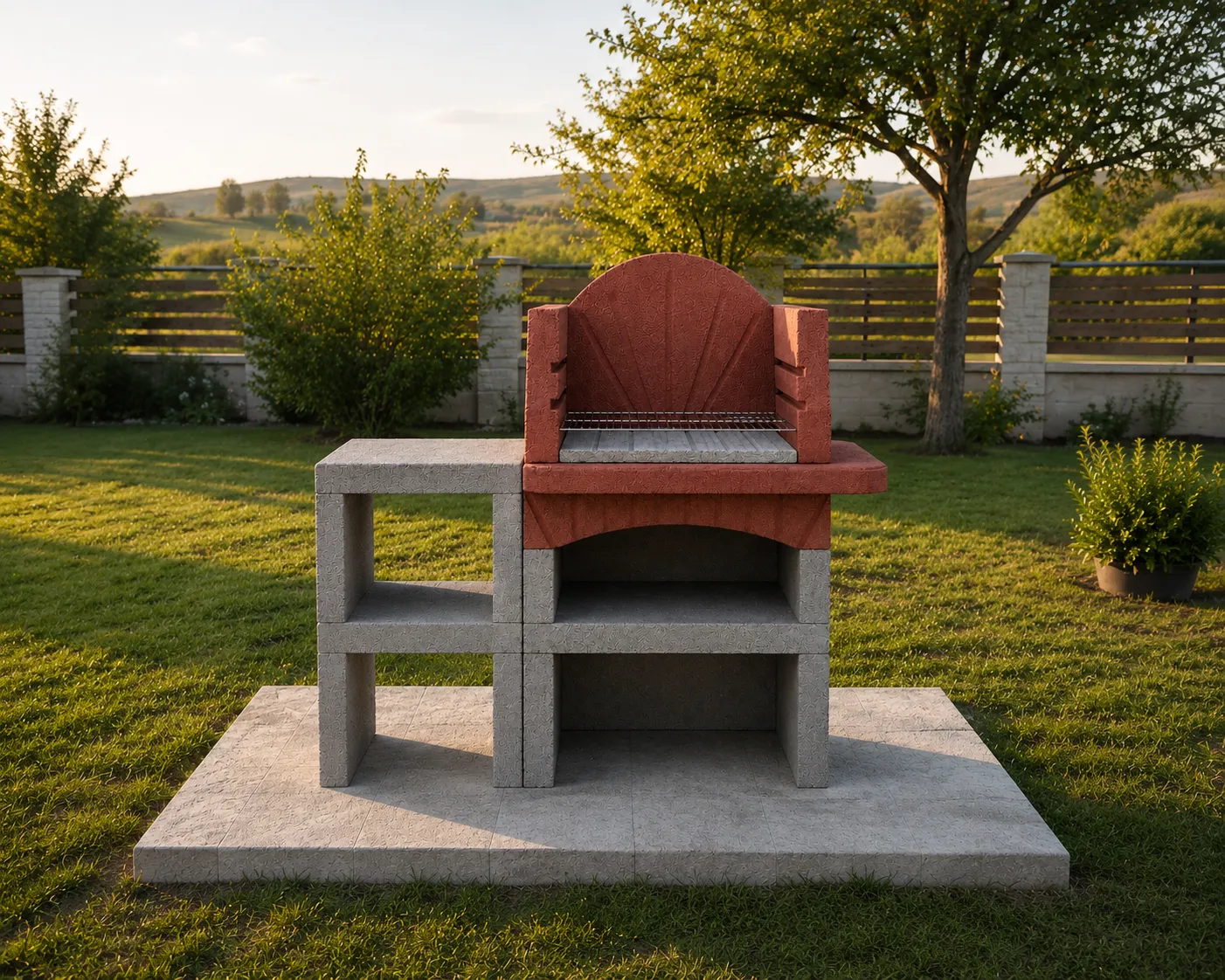 Model 102 Ek Masalı Piknik Bahçe Beton Barbekü — Ankara Barbekü