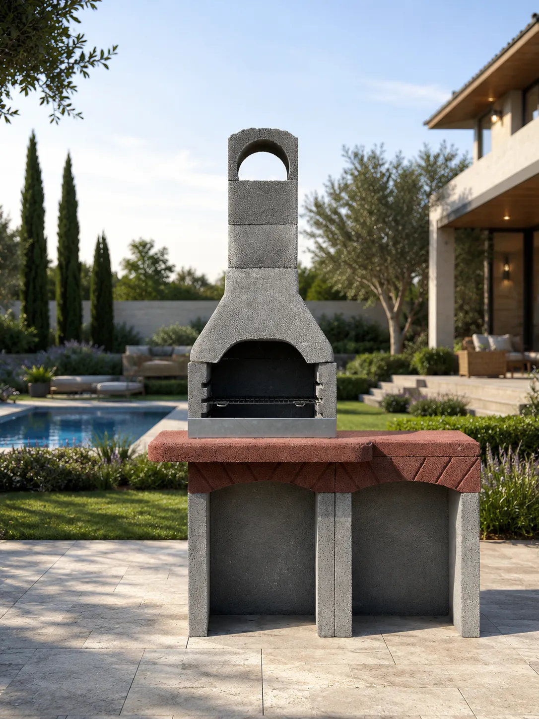 Model 202 Davlumbazlı Ek Masalı Beton Barbekü — Ankara Barbekü