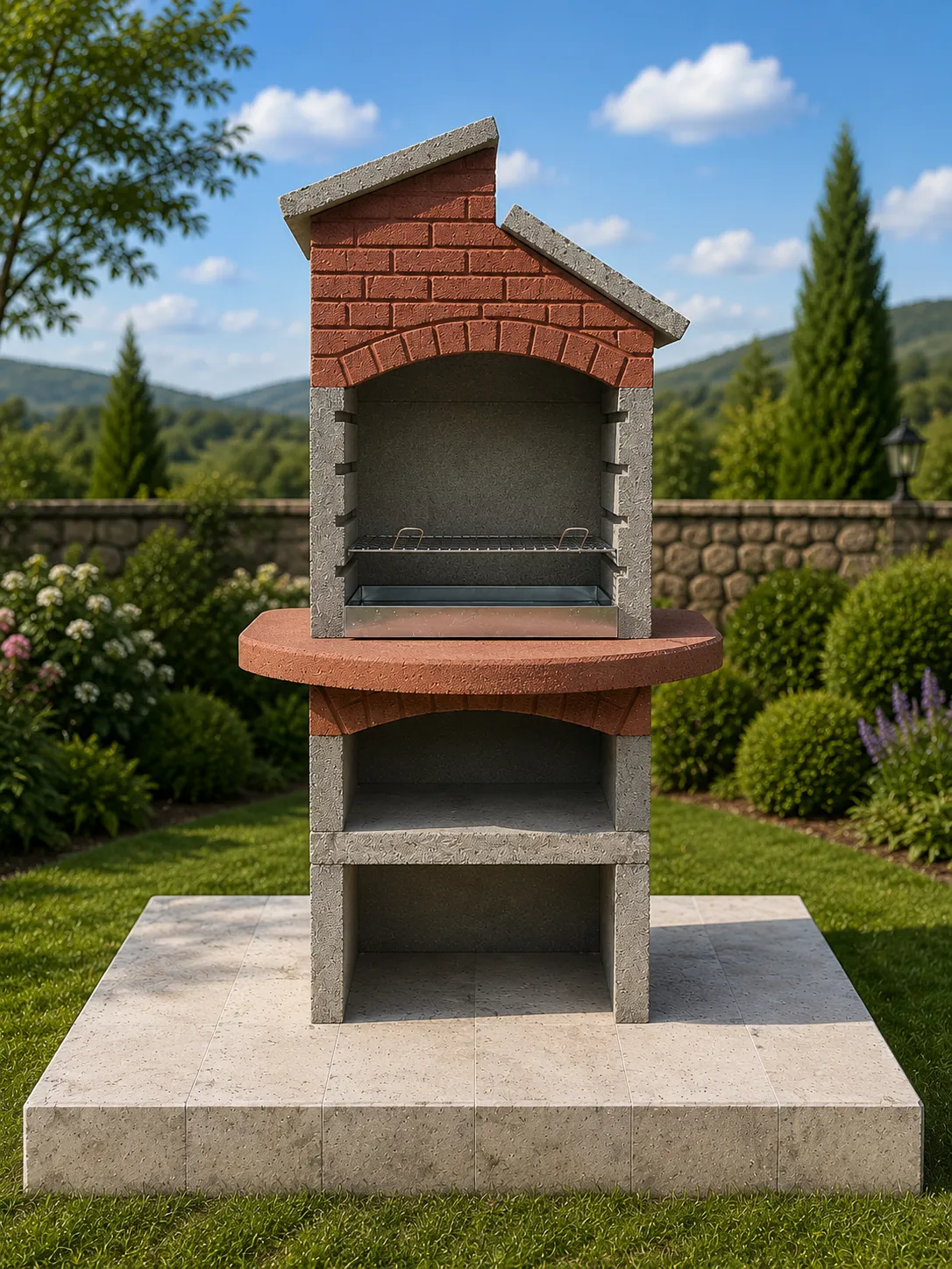 Model 302 Geniş Tablalı Çatı Beton Barbekü — Ankara Barbekü