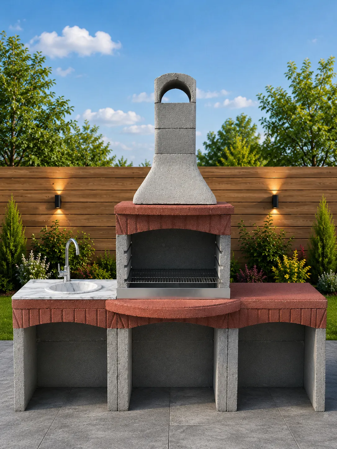 Model 403-L Lavabolu King Büyük Boy Beton Barbekü — Ankara Barbekü