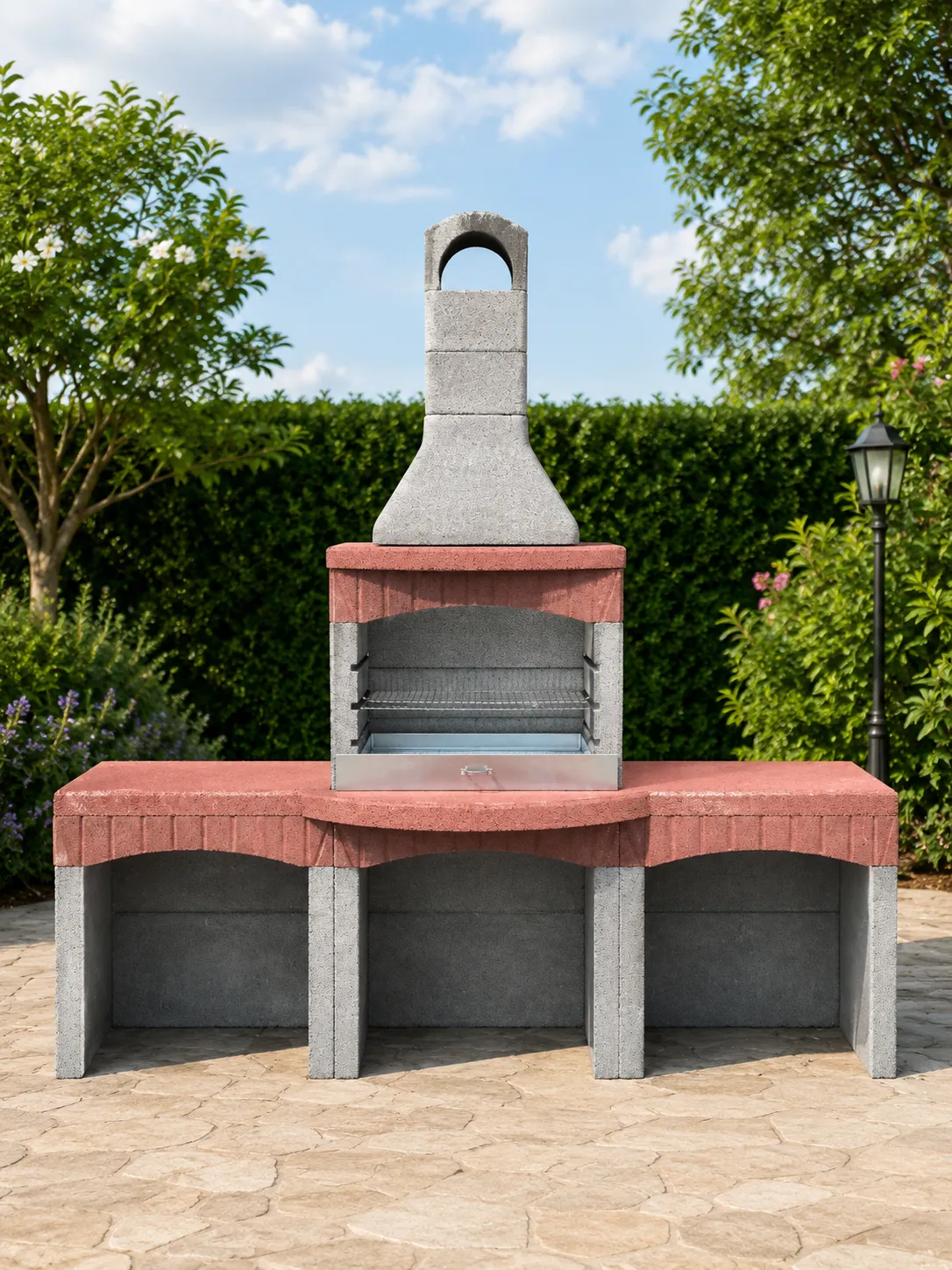 Model 403 King Çift Ek Masalı Büyük Boy Beton Barbekü — Ankara Barbekü